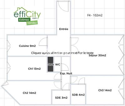 Appartement - 100 m² - 4 pièces