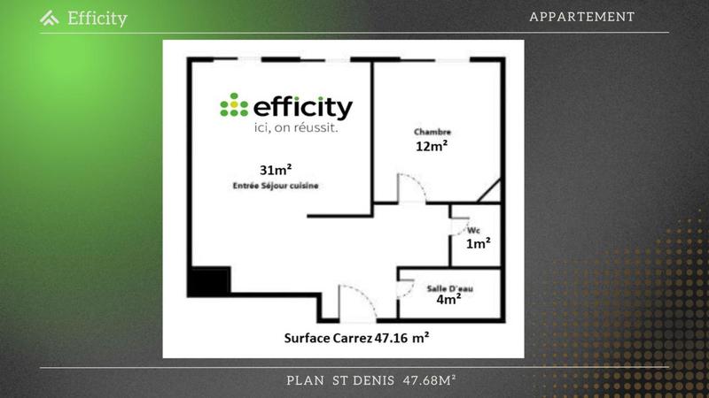 Appartement - 47 m² - 2 pièces