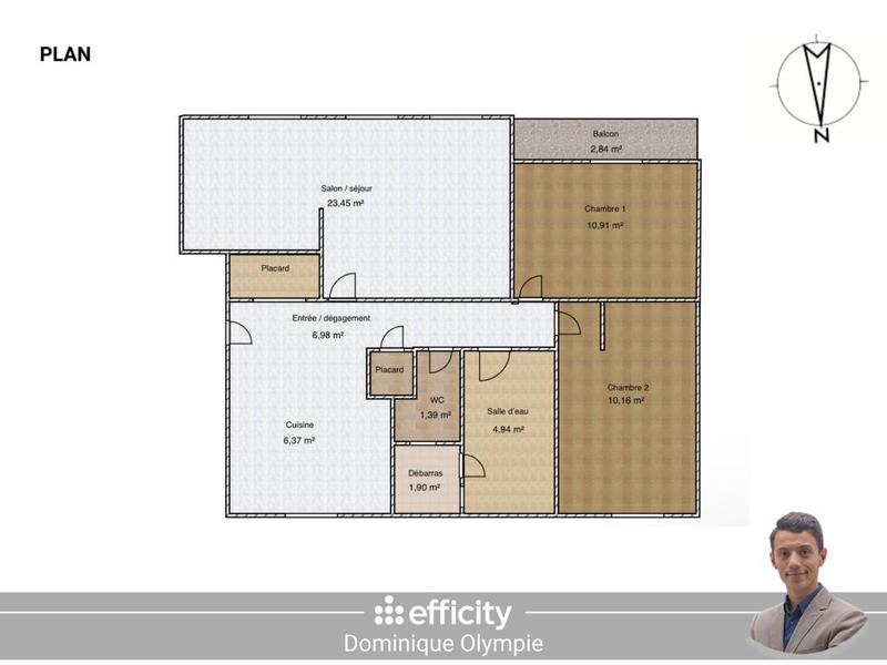 Appartement - 65 m² - 4 pièces