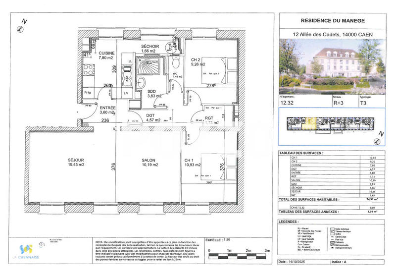 Appartement - 75 m² - 3 pièces
