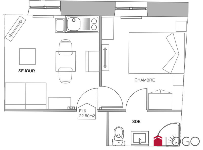 Appartement - 22 m² - 2 pièces