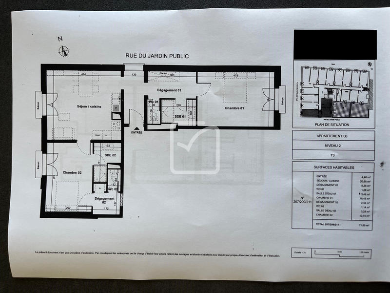 Appartement - 71 m² - 3 pièces
