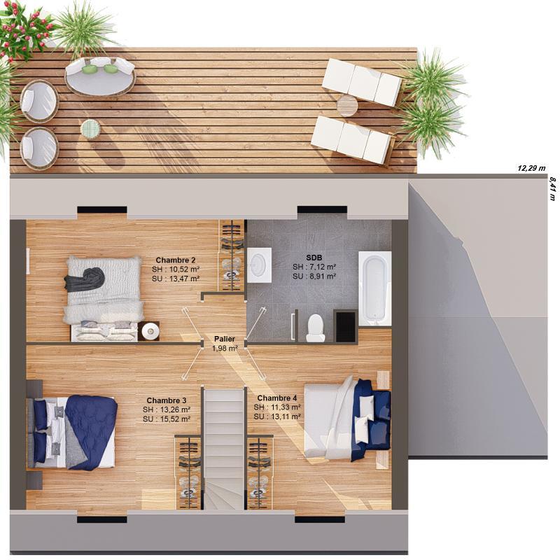 Maison - 104 m² - 6 pièces