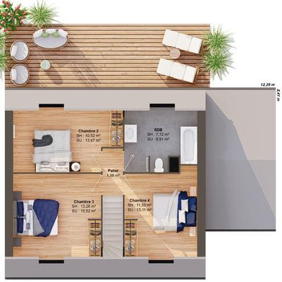 Maison - 104 m² - 6 pièces