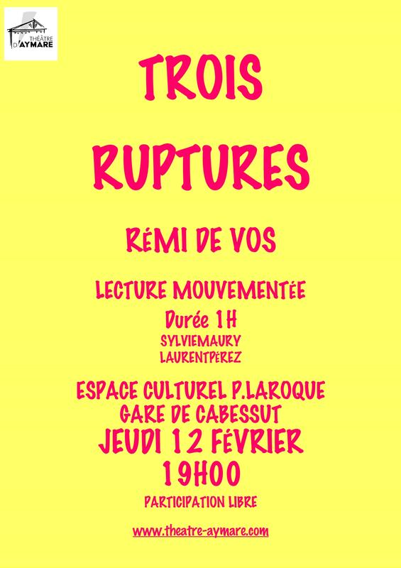 "Trois Ruptures" de Rémi de Vos