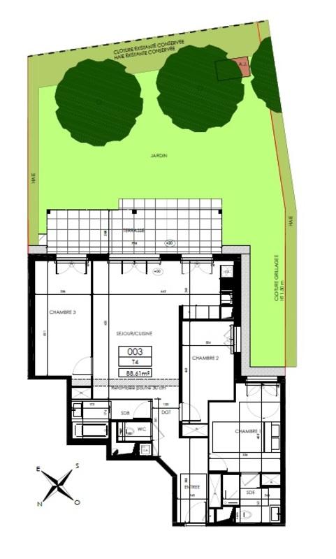 Appartement - 89 m² - 4 pièces