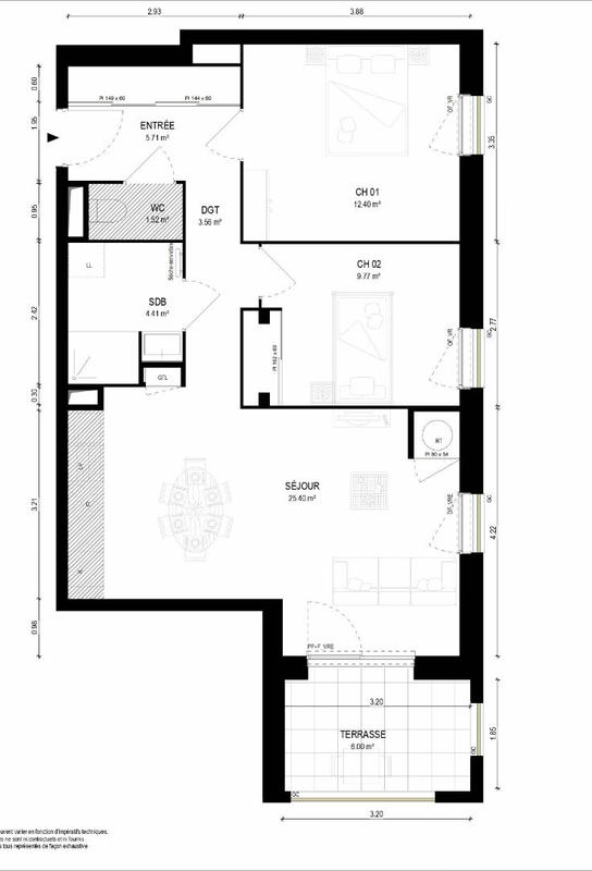 Appartement - 63 m² - 3 pièces