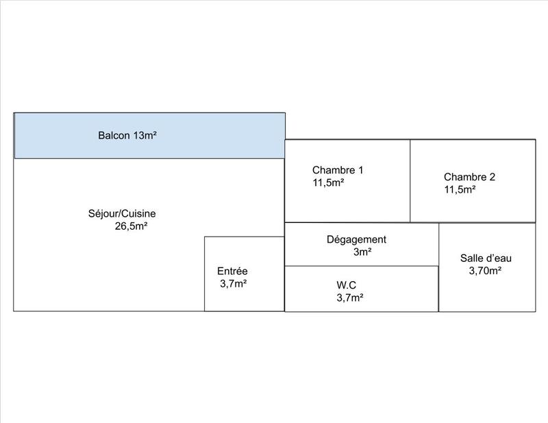 Appartement - 64 m² - 3 pièces