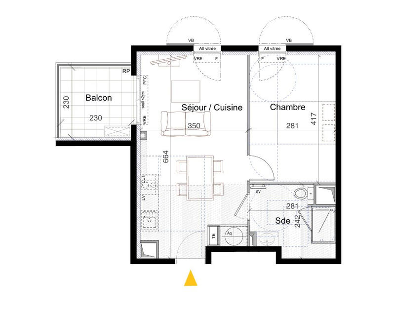 Appartement - 39 m² - 2 pièces
