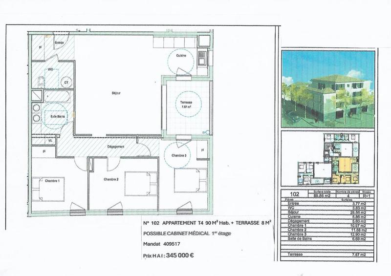 Appartement - 90 m² - 4 pièces