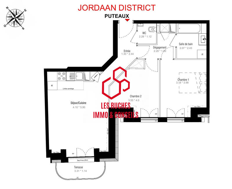 Appartement - 60 m² - 3 pièces