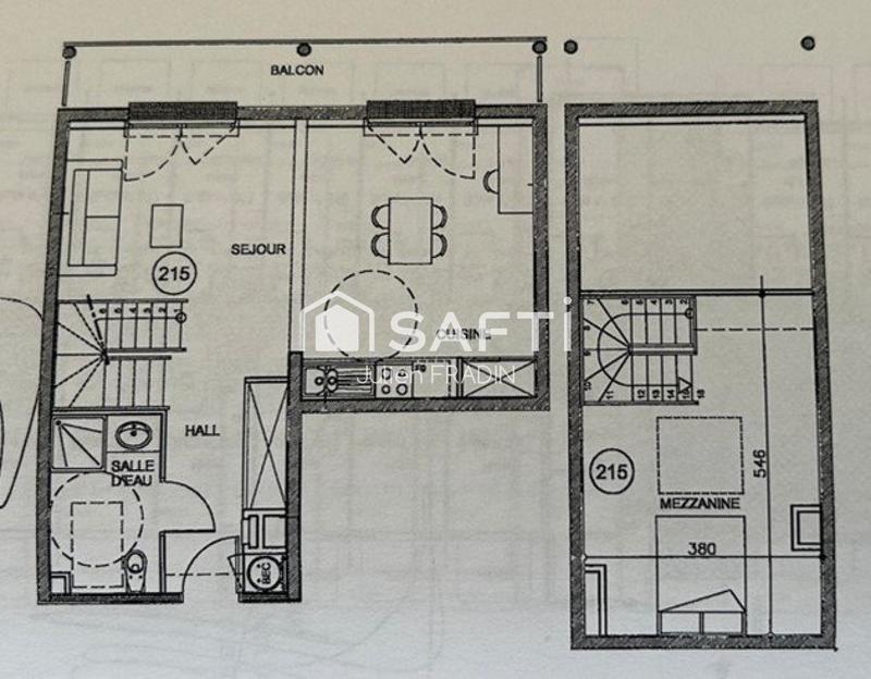 Appartement - 57 m² - 2 pièces