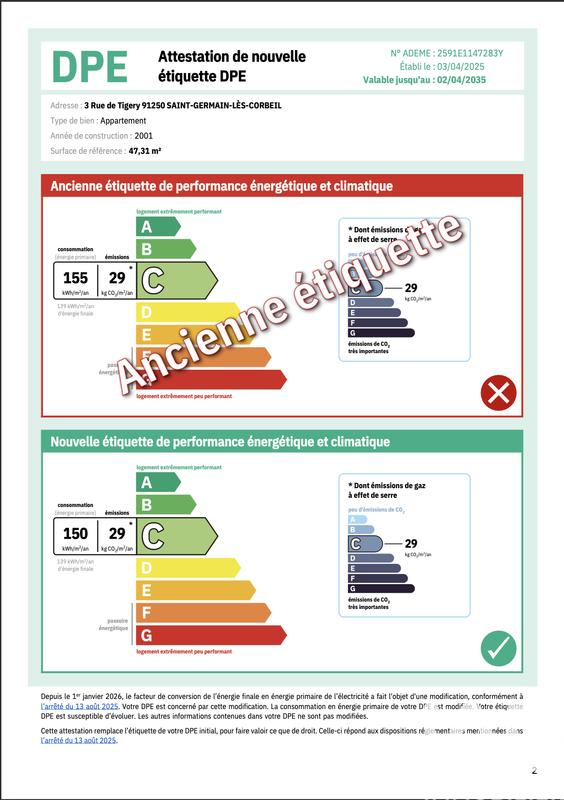 Appartement - 47 m² - 2 pièces