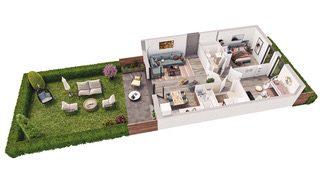 Appartement - 59 m² - 3 pièces