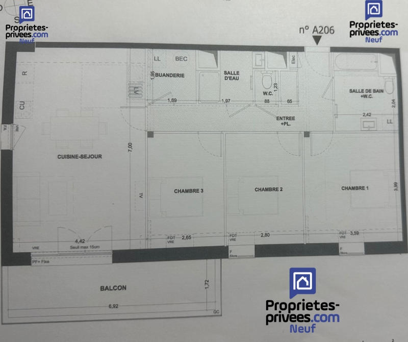 Appartement - 86 m² - 4 pièces