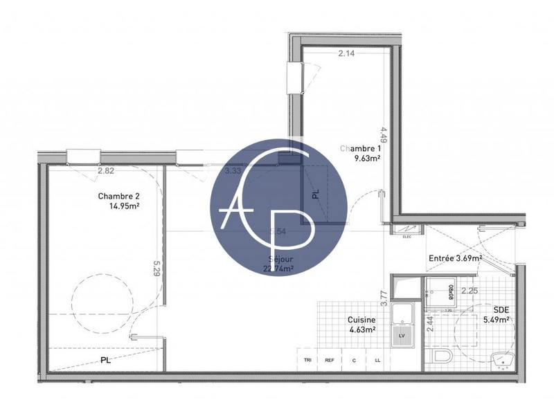 Appartement - 63 m² - 3 pièces