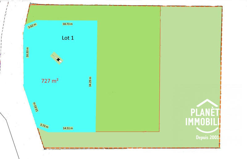Terrain - 727 m²