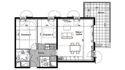 Appartement - 62 m² - 3 pièces