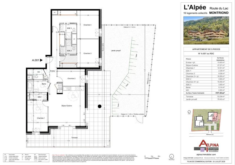 Appartement - 117 m² - 5 pièces