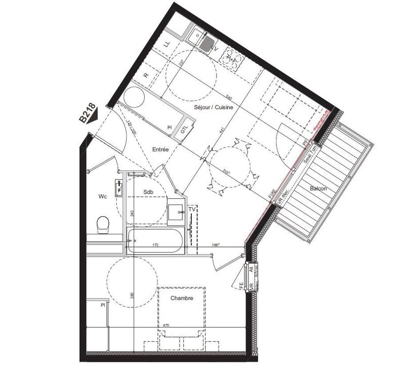 Appartement - 45 m² - 2 pièces