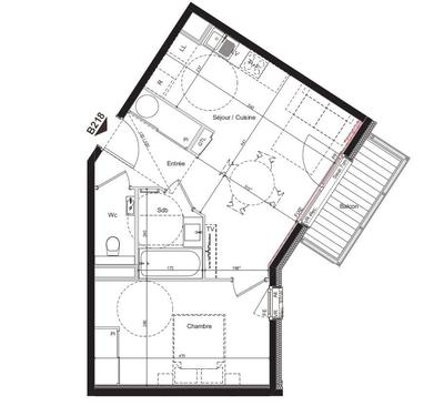 Appartement - 45 m² - 2 pièces
