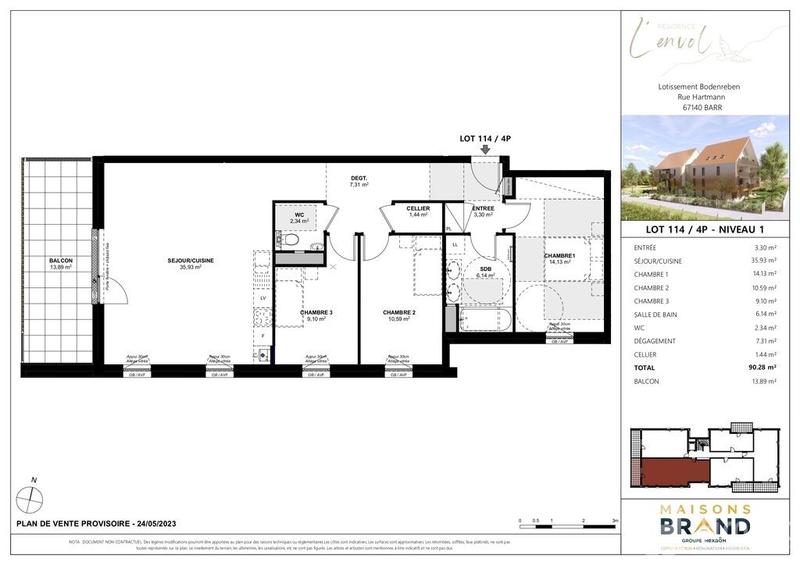 Appartement - 90 m² - 4 pièces