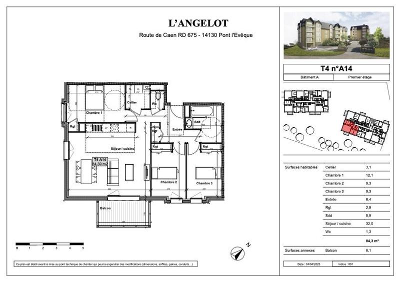 Appartement - 84 m² - 4 pièces