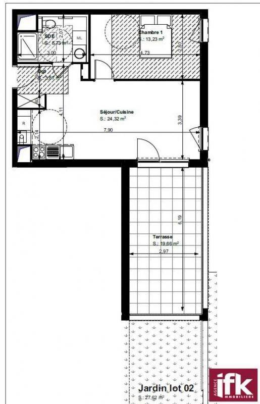 Appartement - 47 m² - 2 pièces