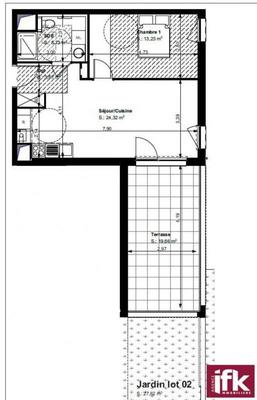 Appartement - 47 m² - 2 pièces