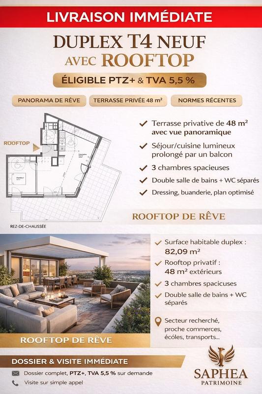 Appartement - 85 m² - 4 pièces