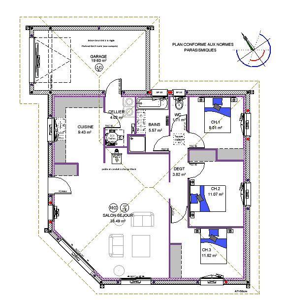 Maison - 92 m² - 5 pièces