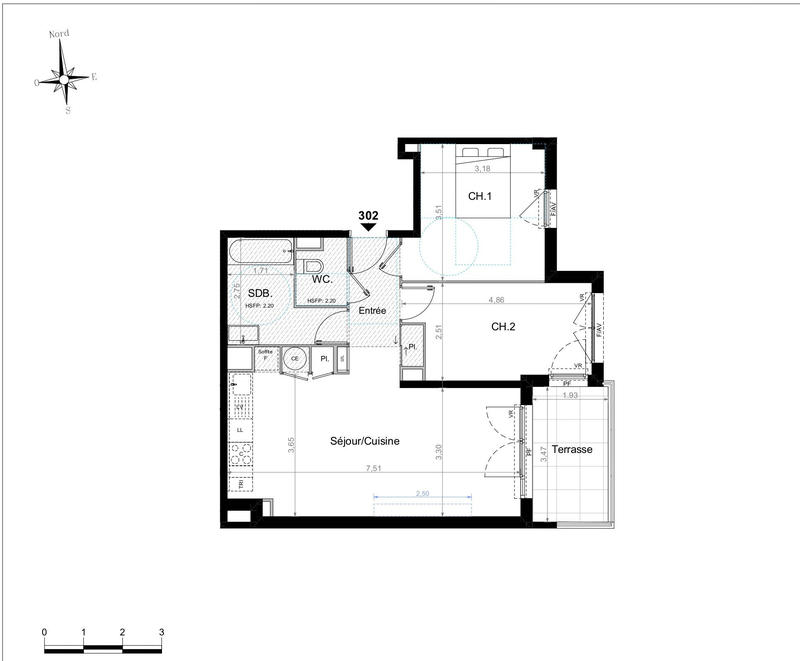 Appartement - 63 m² - 3 pièces