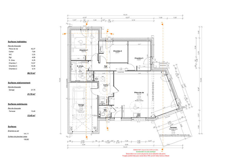 Maison - 97 m² - 5 pièces