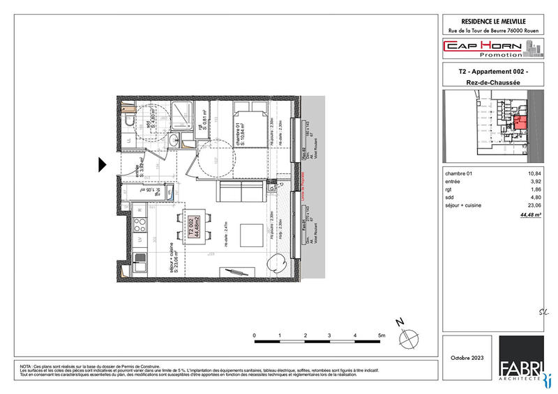 Appartement - 44 m² - 2 pièces