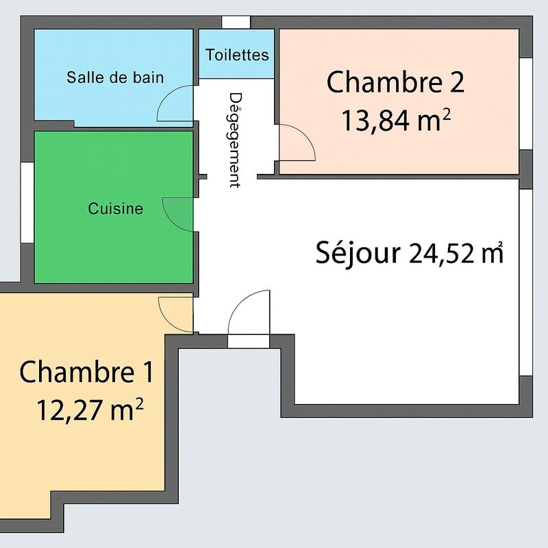 Appartement - 68 m² - 3 pièces