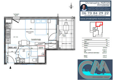 Appartement - 29 m² - 1 pièce