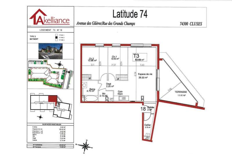 Appartement - 63 m² - 3 pièces