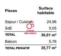 Appartement - 31 m² - 1 pièce