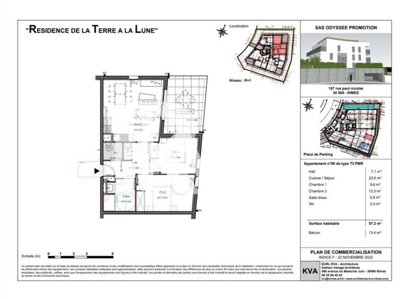 Appartement - 56 m² - 3 pièces