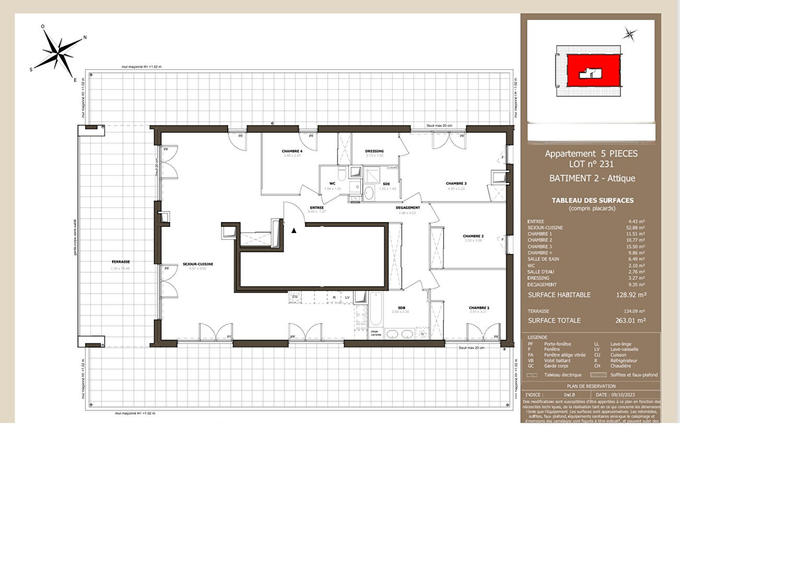 Appartement - 129 m² - 5 pièces