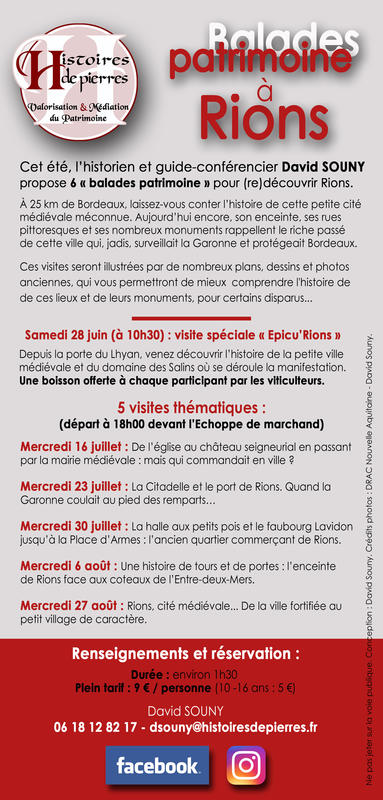 Balade patrimoine à Rions avec David Souny