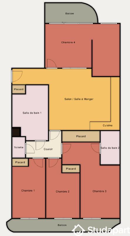 Chambre - 10 m² - 1 pièce