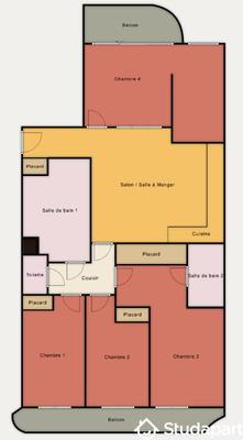 Chambre - 10 m² - 1 pièce