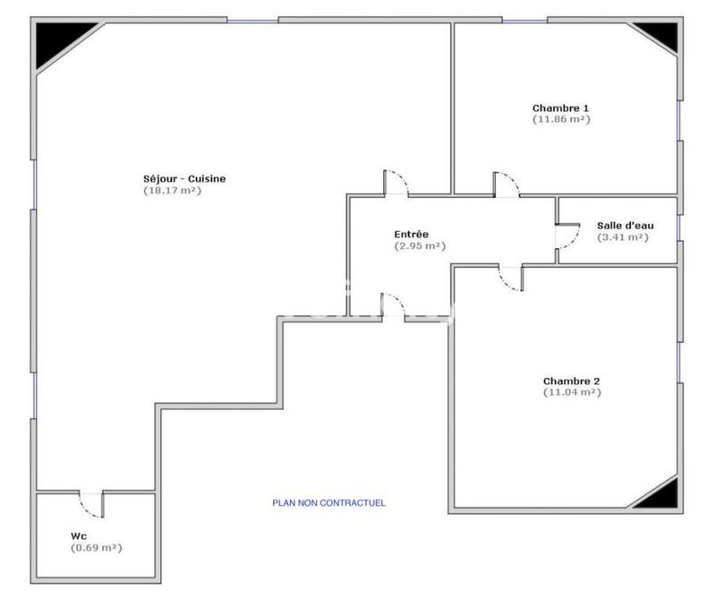 Appartement - 48 m² - 3 pièces