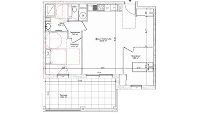 Appartement - 62 m² - 3 pièces