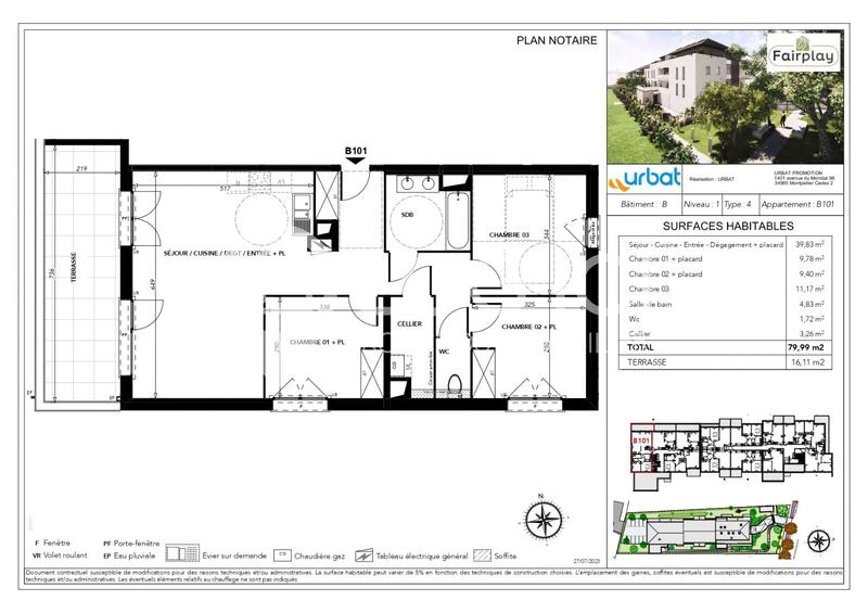 Appartement - 80 m² - 4 pièces