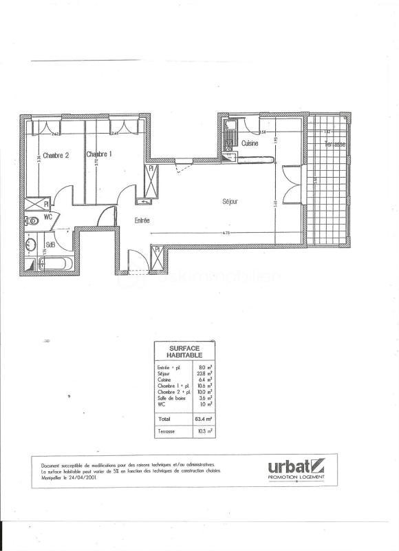Appartement - 63 m² - 3 pièces