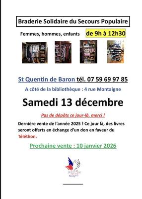 Braderie solidaire du secours populaire