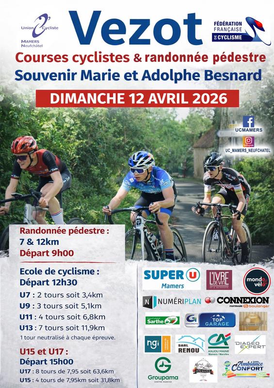 Courses cyclistes et randonnée pédestre à Vezot