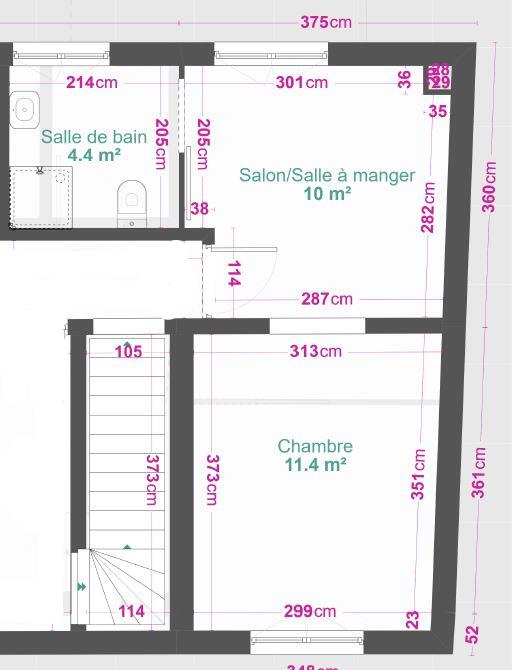 Appartement - 26 m² - 2 pièces